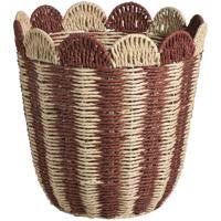 Leen Bakker - Mand Fes - Multikleur - 34,5xØ35 Cm - Metaal/Papier - Bruin#Rood - H34.5 Cm