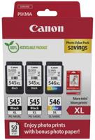 Canon photo value pack 2 x PG-545XL + 1 x CL-546XL, 300 - 400 pagina&apos;s, OEM 8286B015, 4 kleuren