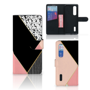 OPPO Find X2 Pro Book Case Zwart Roze Vormen