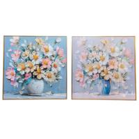 Schilderij Home ESPRIT Shabby Chic Vaas 60 x 3,5 x 60 cm (2 Stuks)