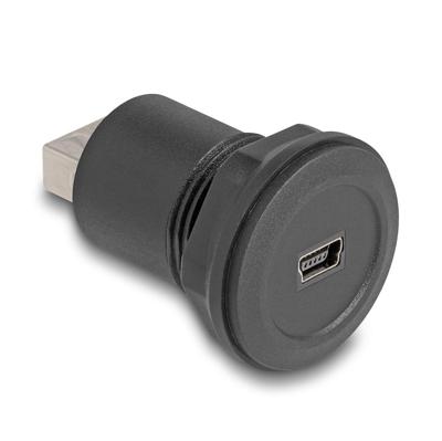 DeLOCK USB 2.0 Type Mini-B naar USB 2.0 Type-A inbouwstekker adapter