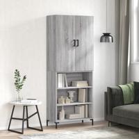Hoge kast 69,5x34x180 cm bewerkt hout grijs sonoma eikenkleurig
