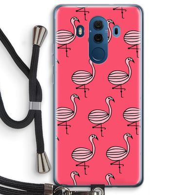 Flamingo: Huawei Mate 10 Pro Transparant Hoesje met koord