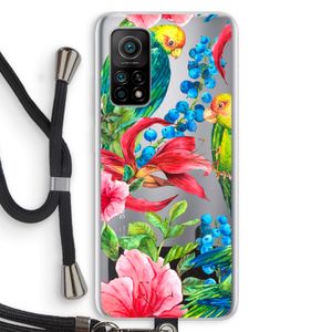 Papegaaien: Xiaomi Mi 10T 5G Transparant Hoesje met koord