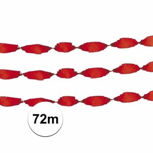 3x Feest of verjaardag versiering slingers rood 24 meter