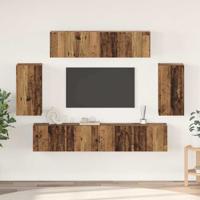 TV-kastenset 6 pcs Oud hout 80 x 30 x 30 cm Bewerkt hout