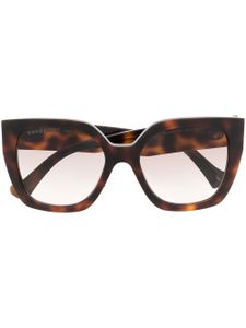 Gucci Eyewear lunettes de soleil carrées à effet écailles de tortue - Marron