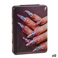 Vergrotende Spiegel Kristal Plastic Nagels 2,5 x 8,5 x 6,2 cm Opvouwbaar (12 Stuks)