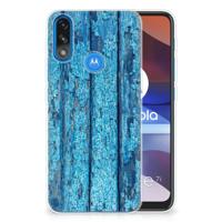 Motorola Moto E7/E7i Power | Bumper Hoesje | Wood Blue