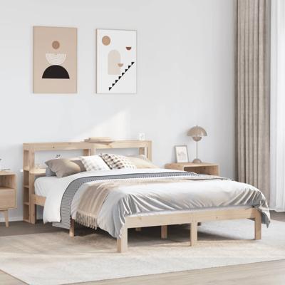 Bedframe met hoofdbord massief grenenhout 160x200 cm