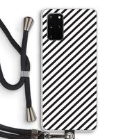 Strepen zwart-wit: Samsung Galaxy S20 Plus Transparant Hoesje met koord