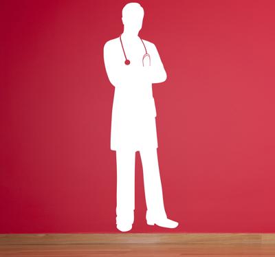 Mannelijke dokter silhoutte sticker Mannelijke dokter silhoutte sticker