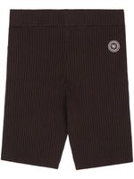 Sporty & Rich short nervuré à patch logo - Marron - thumbnail