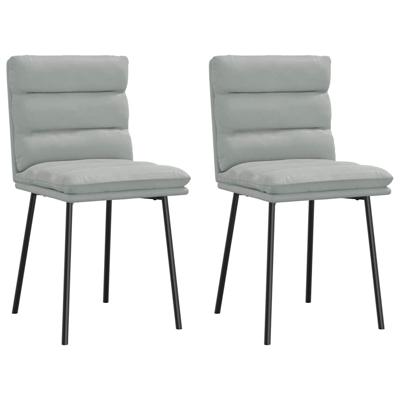 Eetkamerstoelen 2 st fluweel lichtgrijs