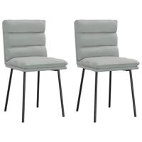 Eetkamerstoelen 2 st fluweel lichtgrijs Eetkamerstoelen 2 st fluweel lichtgrijs
