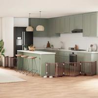 VidaXL Hondenhek inklapbaar 15 panelen 750 cm populierenhout bruin