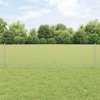 VidaXL Hek met paal zilver 0,6 x 25 m staal