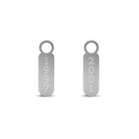 Oorbelhangers met jaartal gravering - Stainless steel - Zilver
