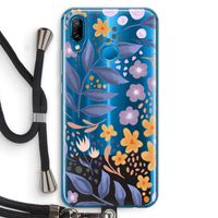 Flowers with blue leaves: Huawei P20 Lite Transparant Hoesje met koord