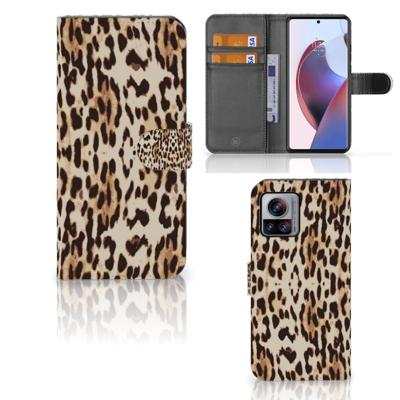 Motorola Edge 30 Ultra | Telefoonhoesje | Met pasjeshouder | Leopard