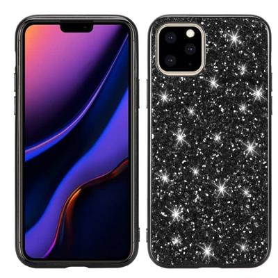 Glitter poeder schokbestendig TPU beschermende case voor iPhone 11 Pro (zwart)
