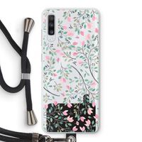 Sierlijke bloemen: Samsung Galaxy A70 Transparant Hoesje met koord