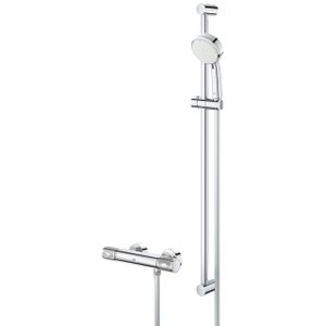 GROHE Grohtherm 1000 thermostatische opbouw douchemengkraan met glijstang en handdouche chroom 34835000