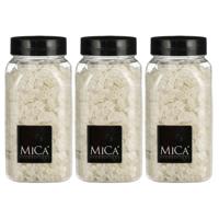 Mica Decorations decoratie stenen / granulaat - 3x - 650 ml - 4-10 mm - mat wit