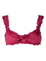 Frankies Bikinis haut de bikini Colby imprimé à détails noués - Rouge