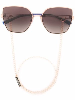 MISSONI EYEWEAR lunettes de soleil à monture oversize - Métallisé