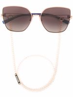 MISSONI EYEWEAR lunettes de soleil à monture oversize - Métallisé