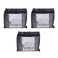 Tuinkussens opbergtas - 3x stuks - zwart - 130 x 50 x 32 cm