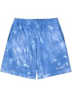 Sporty & Rich short de sport en coton à broderies - Bleu - thumbnail