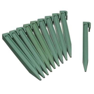 NATUUR Zakje van 10 ankers voor polypropyleen tuinrand - H 26,7 x 1,9 x 1,8 cm - Groen