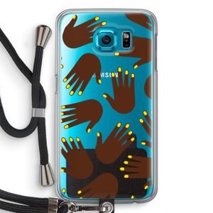 Hands dark: Samsung Galaxy S6 Transparant Hoesje met koord
