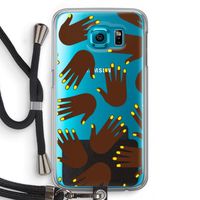 Hands dark: Samsung Galaxy S6 Transparant Hoesje met koord