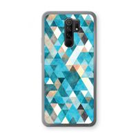 Gekleurde driehoekjes blauw: Xiaomi Redmi 9 Transparant Hoesje