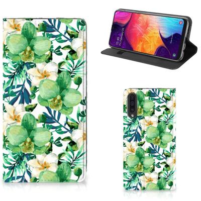 Samsung Galaxy A50 Smart Cover Orchidee Groen Samsung Galaxy A50 Smart Cover Orchidee Groen