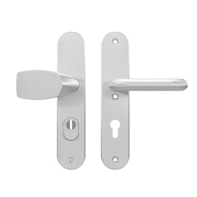 AXA AXA veiligheidsbeslag voordeur Oval Plus Wing knop/U-kruk PC72 met kerntrekbeveiliging SKG3 - aluminium