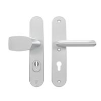 AXA AXA veiligheidsbeslag voordeur Oval Plus Wing knop/U-kruk PC72 met kerntrekbeveiliging SKG3 - aluminium