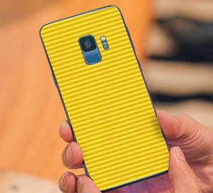 Samsung mobiel stickers Gele kleur met strepen