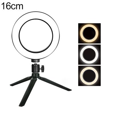 Live uitzending zelfontspanner dimmen Ring LED schoonheid Selfie Light met kleine tafel statief Selfie licht Diameter: 16 cm