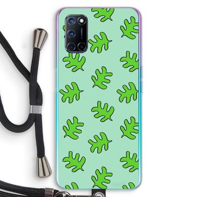 Groene blaadjes: Oppo A52 Transparant Hoesje met koord