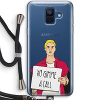 Gimme a call: Samsung Galaxy A6 (2018) Transparant Hoesje met koord