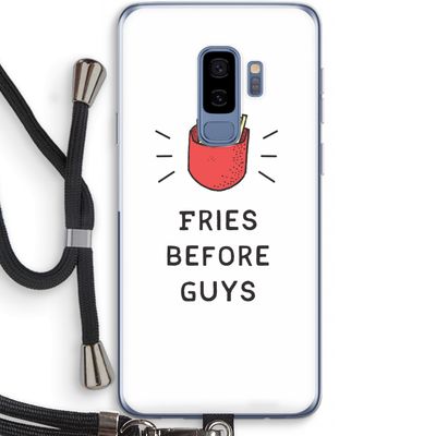 Fries before guys: Samsung Galaxy S9 Plus Transparant Hoesje met koord