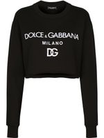 Dolce & Gabbana sweat crop à logo imprimé - Noir - thumbnail