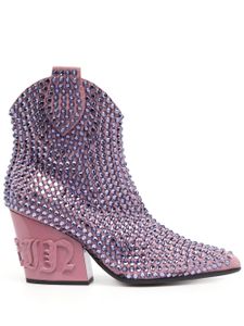 Philipp Plein bottines 80 mm à ornements en cristal - Violet