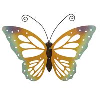Grote oranje/gele vlinders/muurvlinders 51 x 38 cm cm tuindecoratie - Tuinbeelden - thumbnail