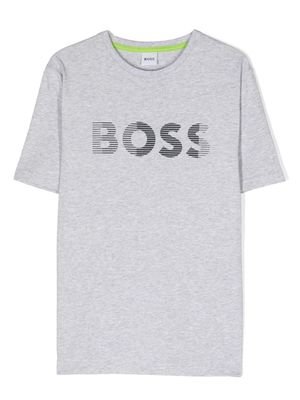 BOSS Kidswear T-shirt met logoprint - Grijs BOSS Kidswear T-shirt met logoprint - Grijs