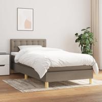 Boxspring met matras stof taupe 90x190 cm